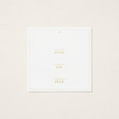 Eenvoudige Gouden Witte Kleding Hang Prijs Label Vierkante Visitekaartjes (Achterkant)