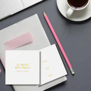 Eenvoudige Gouden Witte Kleding Hang Prijs Label Vierkante Visitekaartjes