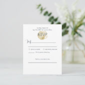 Eenvoudige Gouden Zee Schelp en Diep Prussiaans Bl RSVP Kaartje (Staand voorkant)