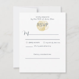 Eenvoudige Gouden Zee Schelp en Diep Prussiaans Bl RSVP Kaartje