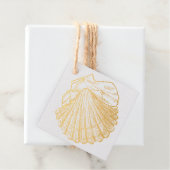 Eenvoudige gouden zeeschelpen Favor Bedankjes Labels (Met doos)