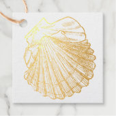 Eenvoudige gouden zeeschelpen Favor Bedankjes Labels (Voorkant)