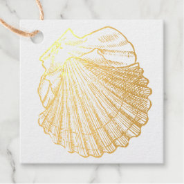 Eenvoudige gouden zeeschelpen Favor Bedankjes Labels