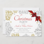 Eenvoudige Gouden & Zilveren Sneeuwvlokken Kerstva Kaart (Voorkant)