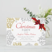 Eenvoudige Gouden & Zilveren Sneeuwvlokken Kerstva Kaart (Staand voorkant)