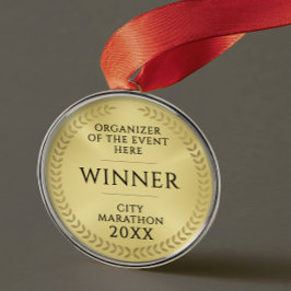 Eenvoudige Gouden Zwarte Erkenningsgala  Prijsmeda Metalen Ornament