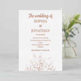 Eenvoudige goudfolie met bruinfolie folie uitnodiging