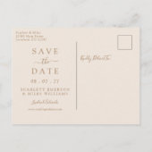 Eenvoudige goudfoto Save the Date Wedding Announem Aankondigingskaart (Achterkant)
