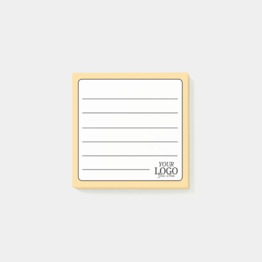 Eenvoudige goudgele gevoerd Logo Post-it® Notes (Voorkant)