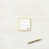 Eenvoudige goudgele gevoerd Logo Post-it® Notes (Op bureau)