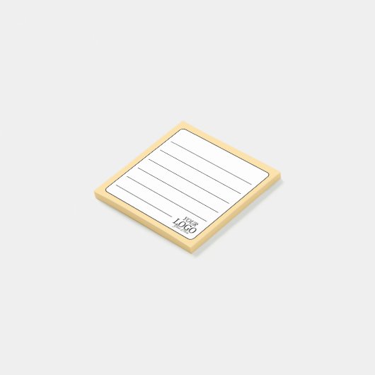 Eenvoudige goudgele gevoerd Logo Post-it® Notes (Schuin)