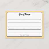 Eenvoudige goudgele Logo met lijnen Visitekaartje (Achterkant)