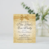 Eenvoudige goudglitter van het Nieuwjaar Kaart (Staand voorkant)