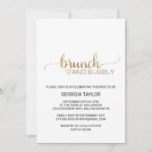 Eenvoudige goudkalligrafie Brunch en Bubble Kaart (Voorkant)