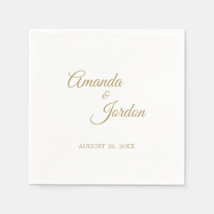 Eenvoudige goudkalligrafie Cocktail Napkin Servet