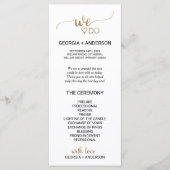 Eenvoudige goudkalligrafie die wij met ons weddens programmakaart (Voorkant)