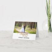 Eenvoudige goudkalligrafie Foto Hartelijk dank Bedankkaart (Voorkant)