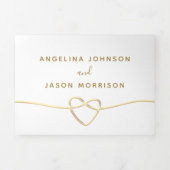 Eenvoudige goudkalligrafie Foto Weddenschap Drieluik Uitnodiging (Cover)