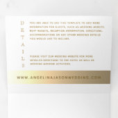 Eenvoudige goudkalligrafie Foto Weddenschap Drieluik Uitnodiging (Binnenzijde eerst)