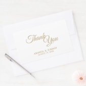 Eenvoudige goudkalligrafie Hartelijk dank Rechthoekige Sticker (Envelop)