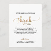 Eenvoudige goudkalligrafie Hartelijk dank voor uw Briefkaart (Voorkant)