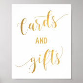 Eenvoudige goudkalligrafie-Kaarten en cadeaubonnen Poster (Voorkant)