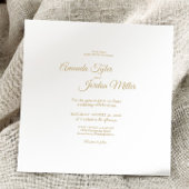 Eenvoudige goudkalligrafie Square Weddenschap Kaart