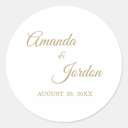Eenvoudige goudkalligrafie-Stickers Ronde Sticker (Voorkant)
