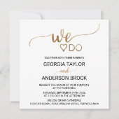 Eenvoudige goudkalligrafie "Wij doen"-plechtige br Kaart (Voorkant)