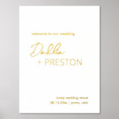 Eenvoudige goudolie - hedendaagse moderne bruiloft folie afdrukken (Voorkant)