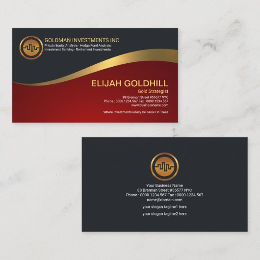 Eenvoudige goudstrateeg voor lichte luminescentie visitekaartje (Voorkant / Achterkant)