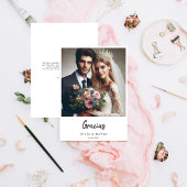 Eenvoudige Gracias Spaanse bruiloft foto Dank u Kaart