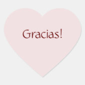 Eenvoudige 'Gracias'. Tekstontwerp Hart Sticker (Voorkant)