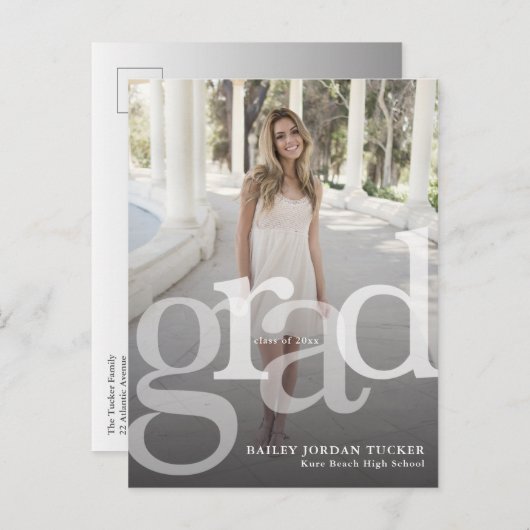 Eenvoudige GRAD-overlay-klasse van afstudeeruitnod Aankondigingskaart (Voorkant / Achterkant)