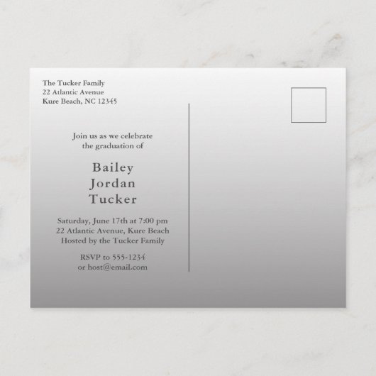 Eenvoudige GRAD-overlay-klasse van afstudeeruitnod Aankondigingskaart (Achterkant)