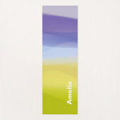 Eenvoudige gradiënt lavendel groene gele naam yogamat (Voorkant)