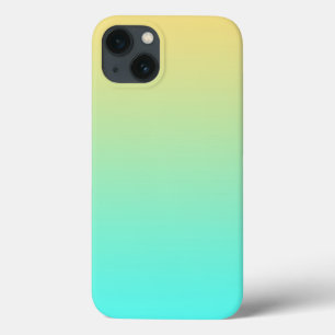 Eenvoudige Gradiënt Pastel Geel Turquoise iPhone 13 Hoesje