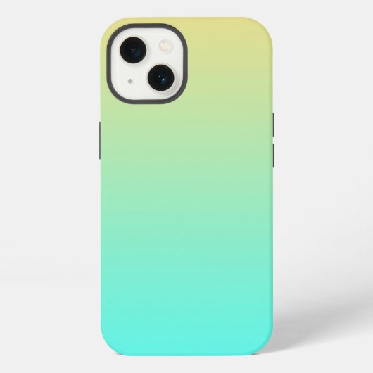 Eenvoudige Gradiënt Pastel Geel Turquoise iPhone Hoesje (Achterkant)