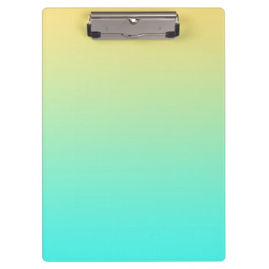 Eenvoudige Gradiënt Pastel Geel Turquoise Klembord (Voorkant)