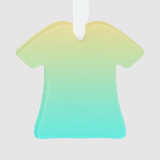 Eenvoudige Gradiënt Pastel Geel Turquoise Ornament (voorkant)