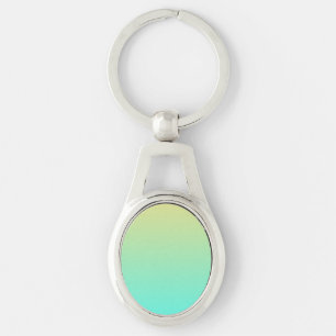 Eenvoudige Gradiënt Pastel Geel Turquoise Sleutelhanger