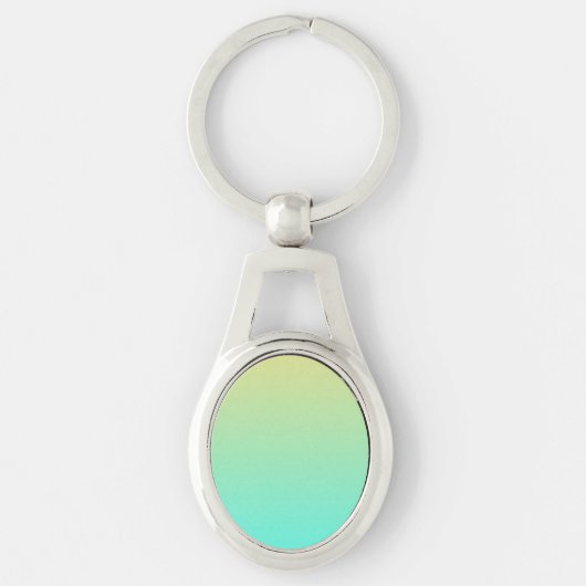 Eenvoudige Gradiënt Pastel Geel Turquoise Sleutelhanger (Voorkant)