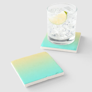 Eenvoudige Gradiënt Pastel Geel Turquoise Stenen Onderzetter