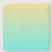 Eenvoudige Gradiënt Pastel Geel Turquoise Stenen Onderzetter (Voorkant)