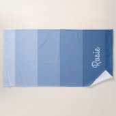 Eenvoudige gradiëntblauwe strepen met aangepaste n strandlaken (Voorkant)