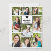 Eenvoudige Graduate Foto Collage Chic Afstuderen Aankondiging (Voorkant)