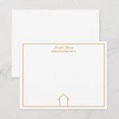 Eenvoudige grafische aangepaste goudmakerij voor o notitiekaartje (Voorkant / Achterkant)