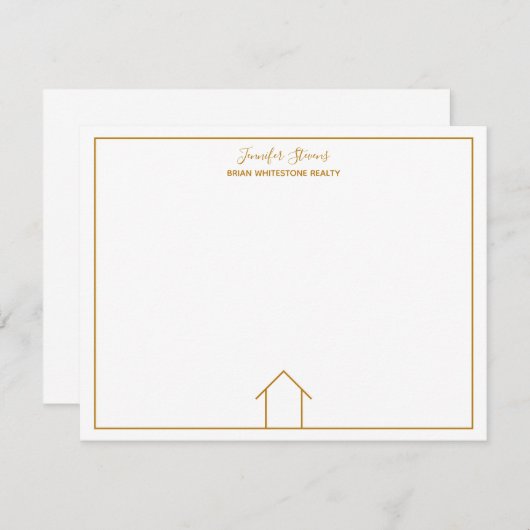 Eenvoudige grafische aangepaste goudmakerij voor o notitiekaartje (Voorkant / Achterkant)