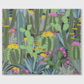 Eenvoudige grafische Cactus Garden Cadeaupapier (Vlak)