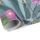 Eenvoudige grafische Cactus Garden Cadeaupapier (Rol Hoek)